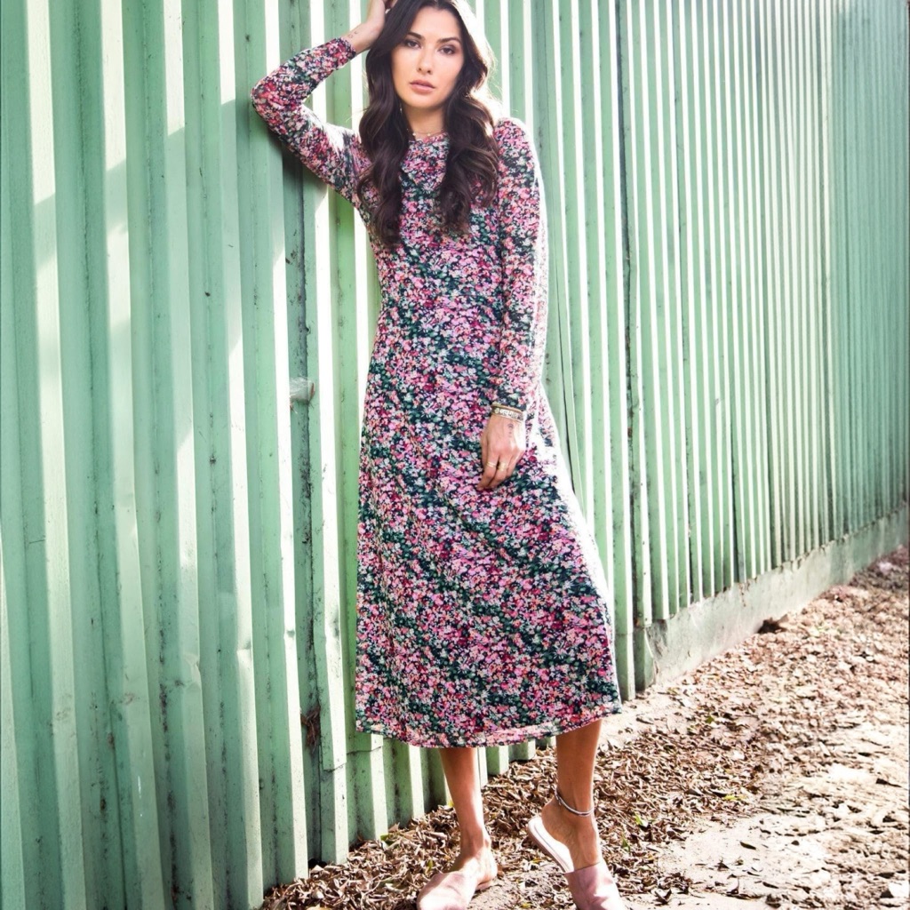 Nwt Anthropologie Eva Franco Fiona Maxi Dress Pink Green Spring Floral L Large